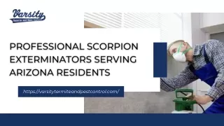 Professional Scorpion Exterminators Serving Arizona Residents