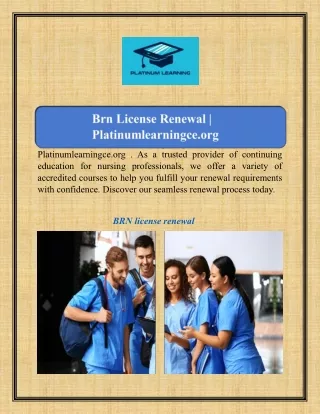 Brn License Renewal | Platinumlearningce.org