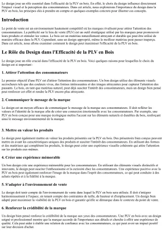 Le Rôle du Design dans l'Efficacité de la PLV en Bois