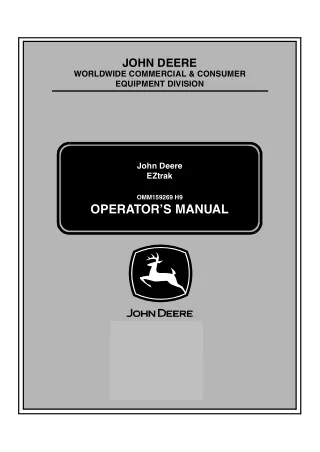 John Deere Zero Turn Mowers (Pin.080001-) Operator’s Manual Instant Download (Publication No. OMM159269)