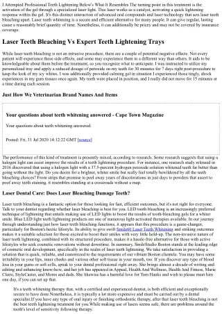 Benefits And Drawbacks Of Laser Teeth Bleaching