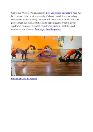 Best yoga class Bangalore