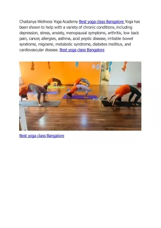 Best yoga class Bangalore