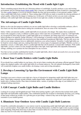 Develop a Comfy Ambiance with Candle Light Bulbs