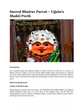 Sacred Bhairav Parvat – Ujjain’s Shakti Peeth