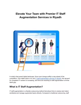 Elevate Your Team with Premier IT Staff Augmentation Services in Riyadh