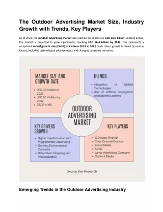 The Outdoor Advertising Market Size, Industry Growth with Trends by 2032