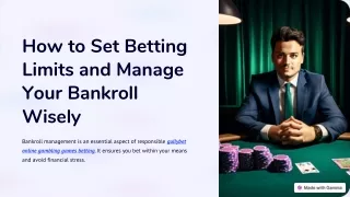 How to Set Betting Limits and Manage Your Bankroll Wisely