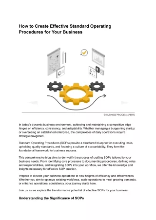 How to Create Effective Standard Operating Procedures for Your Business