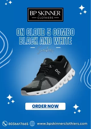 On Cloud 5 Combo Black and White | BP Skinner Clothiers