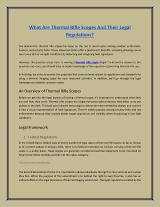 Thermal Rifle Scopes