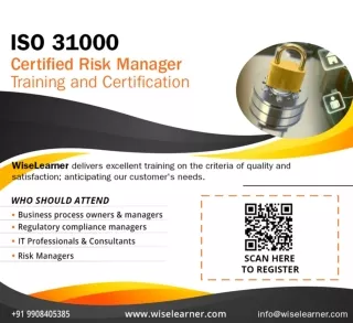 ISO 31000 Certified Risk Manager Training and Certification in Hyderabad