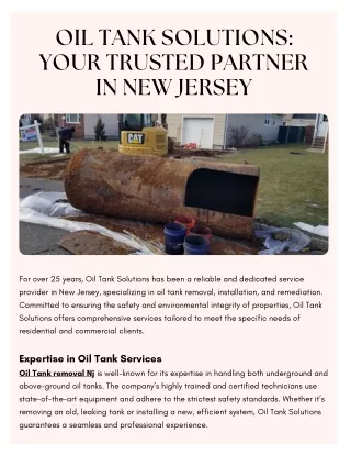 Oil Tank Solutions - New Jersey
