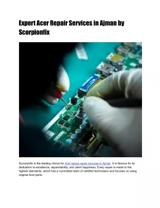Expert Acer Repair Services in Ajman by Scorpionfix