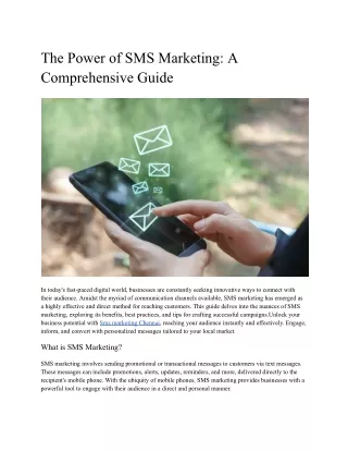 The Power of SMS Marketing_ A Comprehensive Guide