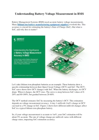 Understanding Battery Voltage Measurement in BMS