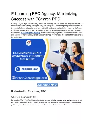 E-Learning PPC Agency_ Maximizing Success with 7Search PPC