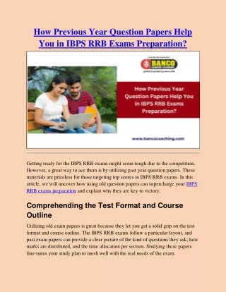 How Previous Year Question Papers Help You in IBPS RRB Exams Preparation