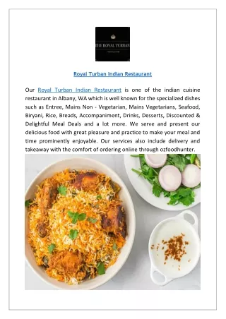 Royal Turban Indian Restaurant- Albany| Authentic Indian Cuisine