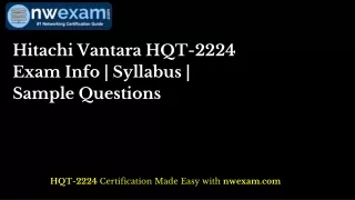 Hitachi Vantara HQT-2224 Exam Info | Syllabus | Sample Questions
