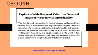 Explore a Wide Range of Valentino Garavani Bags for Women with Affordability