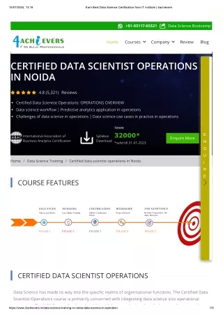 Data Science in operation Training in Noida -4achievers