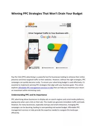 Winning PPC Strategies That Won’t Drain Your Budget