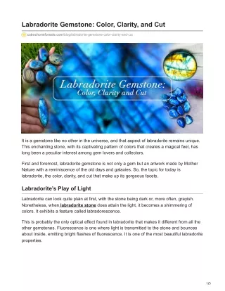 cabochonsforsale.com-Labradorite Gemstone Color Clarity and Cut