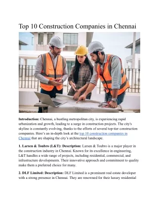 Top 10 Construction Companies in Chennai - Chennai top 10 (1)