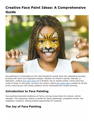 Creative Face Paint Ideas