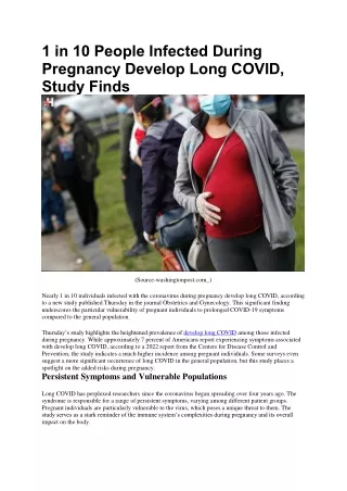 1 in 10 People Infected During Pregnancy Develop Long COVID