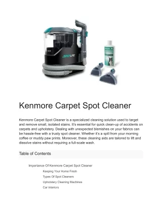 Kenmore Carpet Spot Cleaner