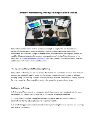 Composite Manufacturing Training: Building Skills for the Future