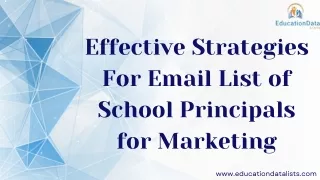 Effective Strategies For Email List of School Principals for Marketing