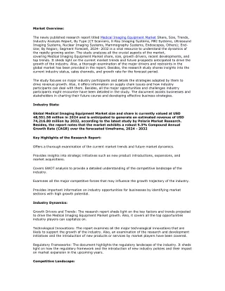 Medical Imaging Equipment Market