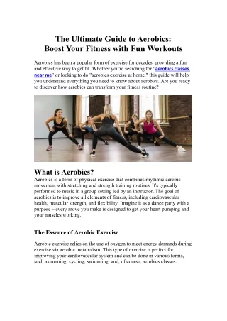 The Ultimate Guide to Aerobics Boost Your Fitness with Fun Workouts