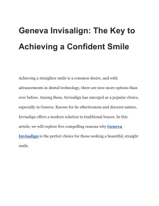 Geneva Invisalign_ The Key to Achieving a Confident Smile