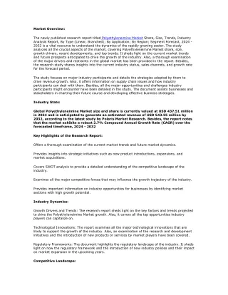Polyethyleneimine Market