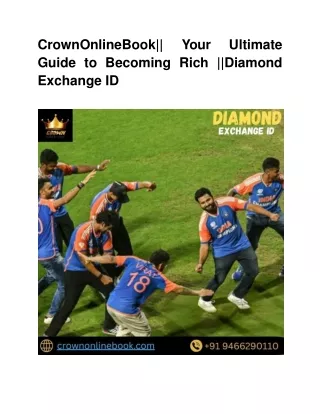 CrownOnlineBook__ Your Ultimate Guide to Becoming Rich __Diamond Exchange ID