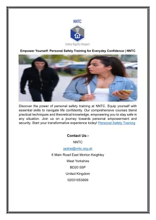 Empower Yourself: Personal Safety Training for Everyday Confidence | NNTC