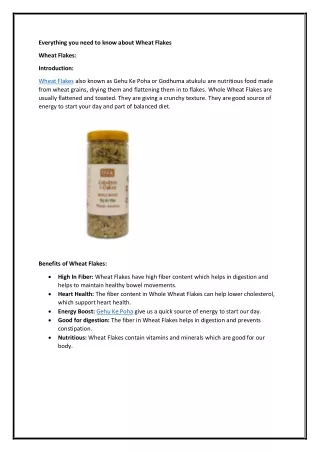 Everything you need to know about Wheat Flakes