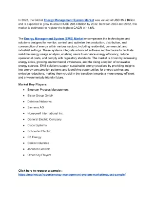 Energy Management System Market rising