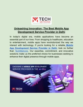 Unleashing Innovation_ The Best Mobile App Development Service Provider in Delhi