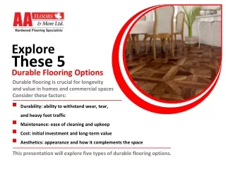 Explore These 5 Durable Flooring Options | AA Floors