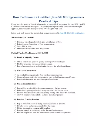 How To Become a Certified Java SE 8 Programmer- Practical Tips
