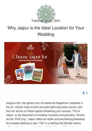 Why Jaipur is the Ideal Location for Your Weddingwnload