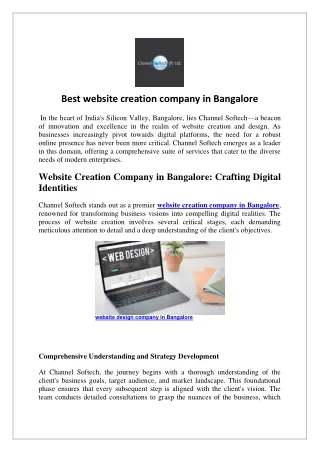 Best website creation company in Bangalore