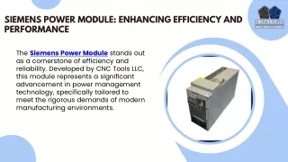 Optimizing Industrial Efficiency and Reliability With SIEMENS Power Module