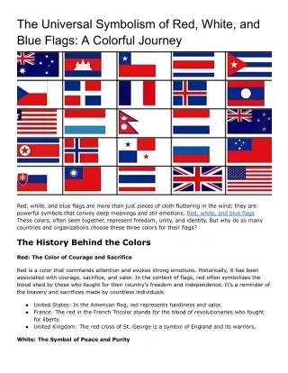 The Universal Symbolism of Red, White, and Blue Flags_ A Colorful Journey