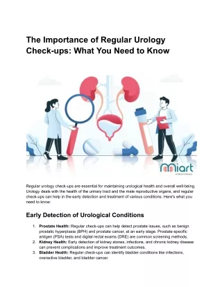 The Importance of Regular Urology Check-ups: What You Need to Know